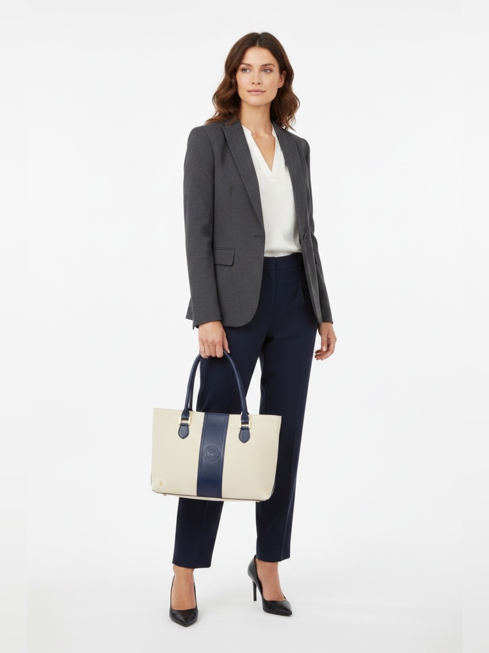 Roberta di Camerino Leather and Canvas Tote